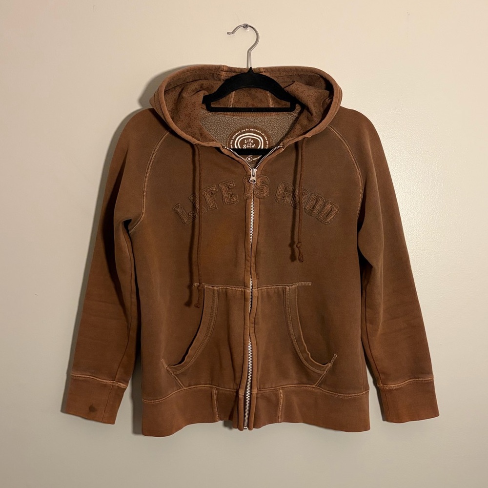 Life Is Good Chocolate Brown Hoodie